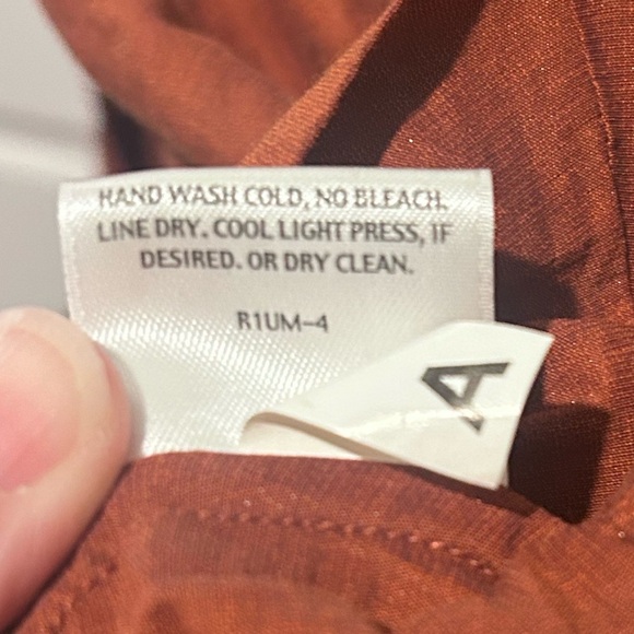 Eileen Fisher Rust Orange Crinkle Jacket tuck away Hood Size S Nylon Blend - Picture 4 of 6